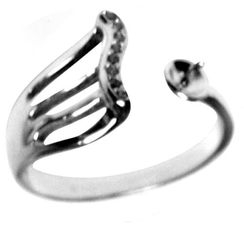 Adjustable Sized Sturdy 925 Sterling Silver Ring Diamond Setting