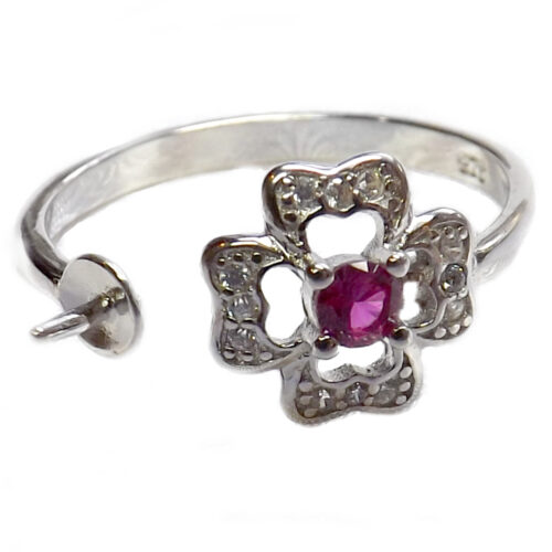18k white gold with ruby flexible ring setting
