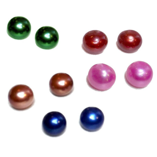 11-12mm AA Quality Button Pearls in Red, Green, Pink, Blue, Brown Color