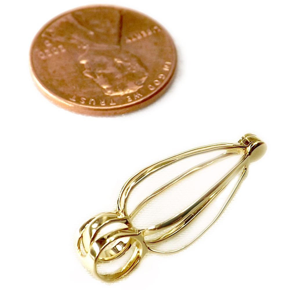 14K Solid Gold Heart Shaped Cage for Your Keepsake Pearl