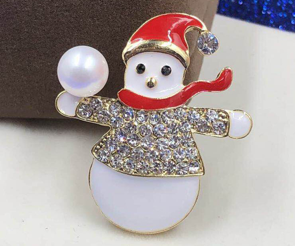 Santa Claus Real Pearl Brooch or Pendant