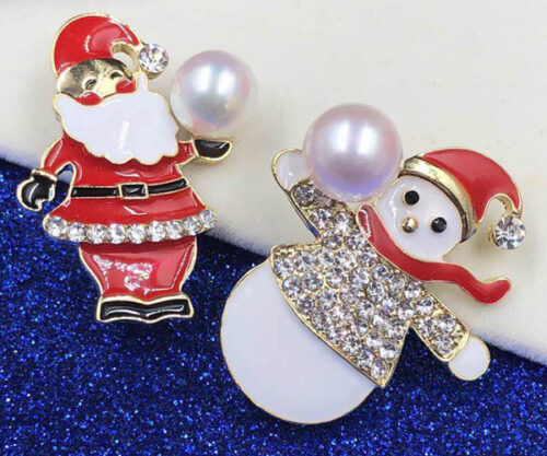 Santa Claus Real Pearl Brooch or Pendant