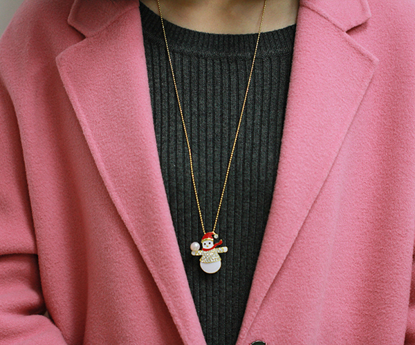 Snowman Real Pearl Brooch or Pendant