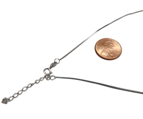 925 Sterling Silver Box Chain with 1.5" Extension from 16" to 17.5"