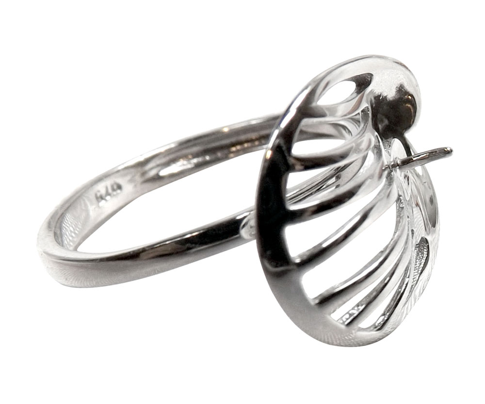 Large Open on Top Adjustable Sized 925 Sterling Silver Ring Setting