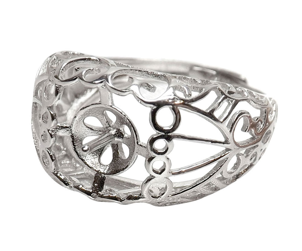 Large 925 Sterling Silver Flexible Sized Ring Setting Amazing Design