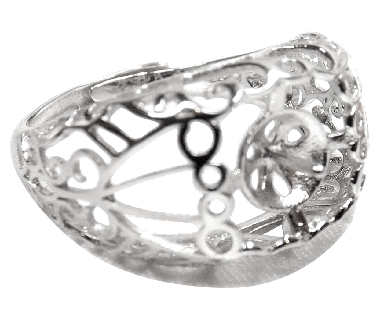 Large 925 Sterling Silver Flexible Sized Ring Setting Amazing Design