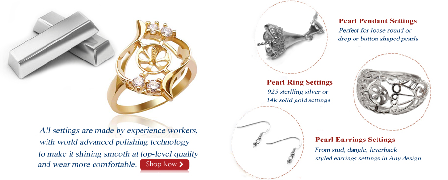 pearl jewelry settings pearl settings