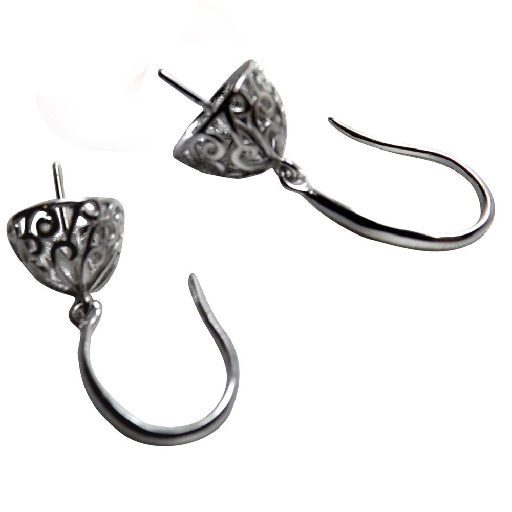 filigree dangling pearl earrings settings