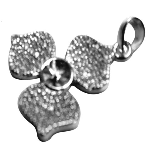Silver Large and Heavy Flower Shaped Pendant