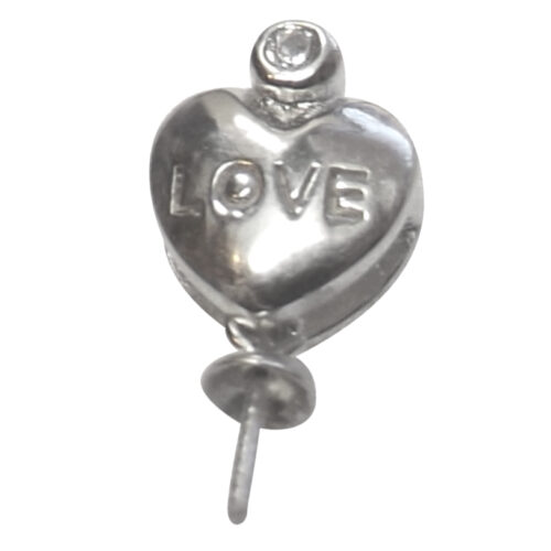 925 Sterling Silver Heart with "LOVE" Pendant Setting