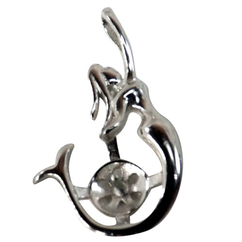 mermaid silver pearl pendant setting