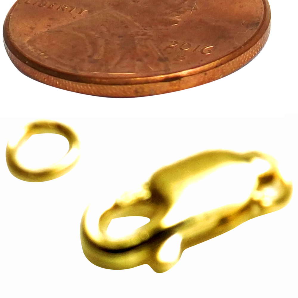 18K Yellow Gold Lobster Claw Clasp with an Open Jump Ring