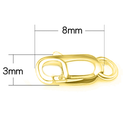 10mm sized 18K Yellow Gold Lobster Claw Clasp with an Open Jump Ring