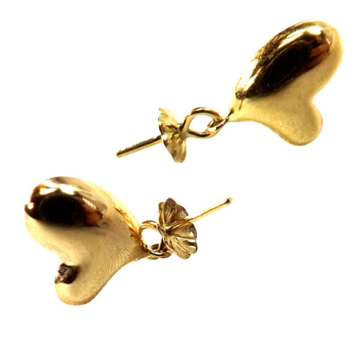 18k yellow gold heart shaped earring setting