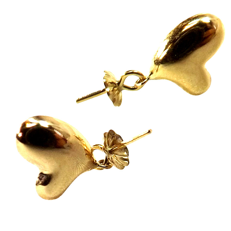 18k yellow gold heart shaped drop earring setting