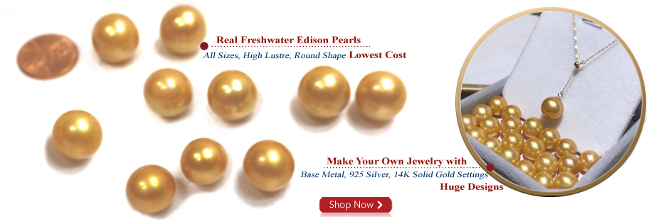 golden colored edison pearls