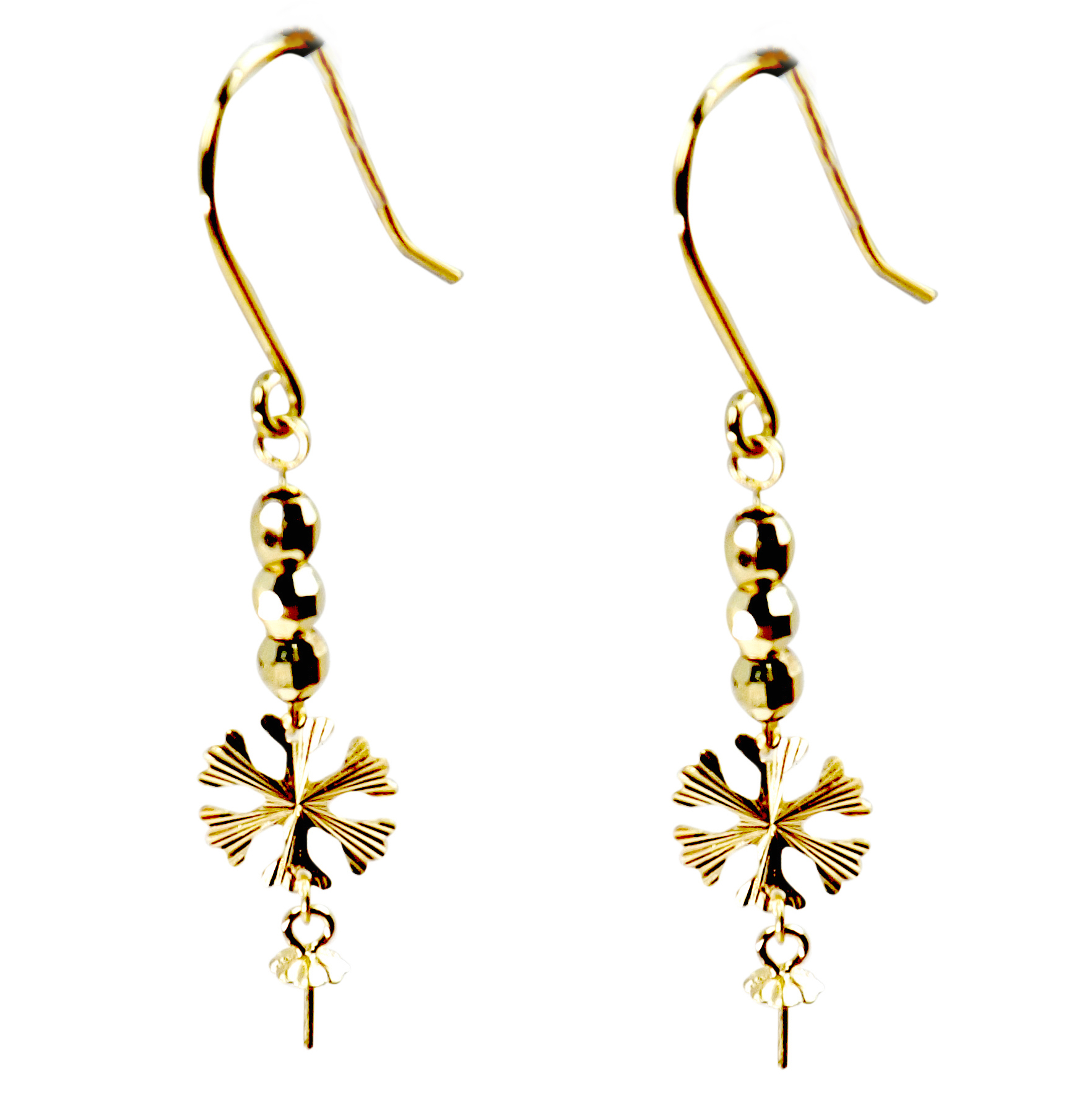 leaf dangling 18kg pearl earrings settings