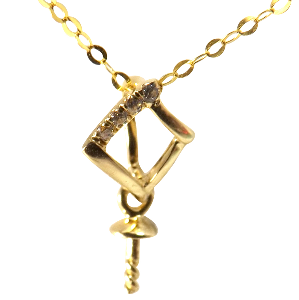 18k yellow gold pearl pendant setting