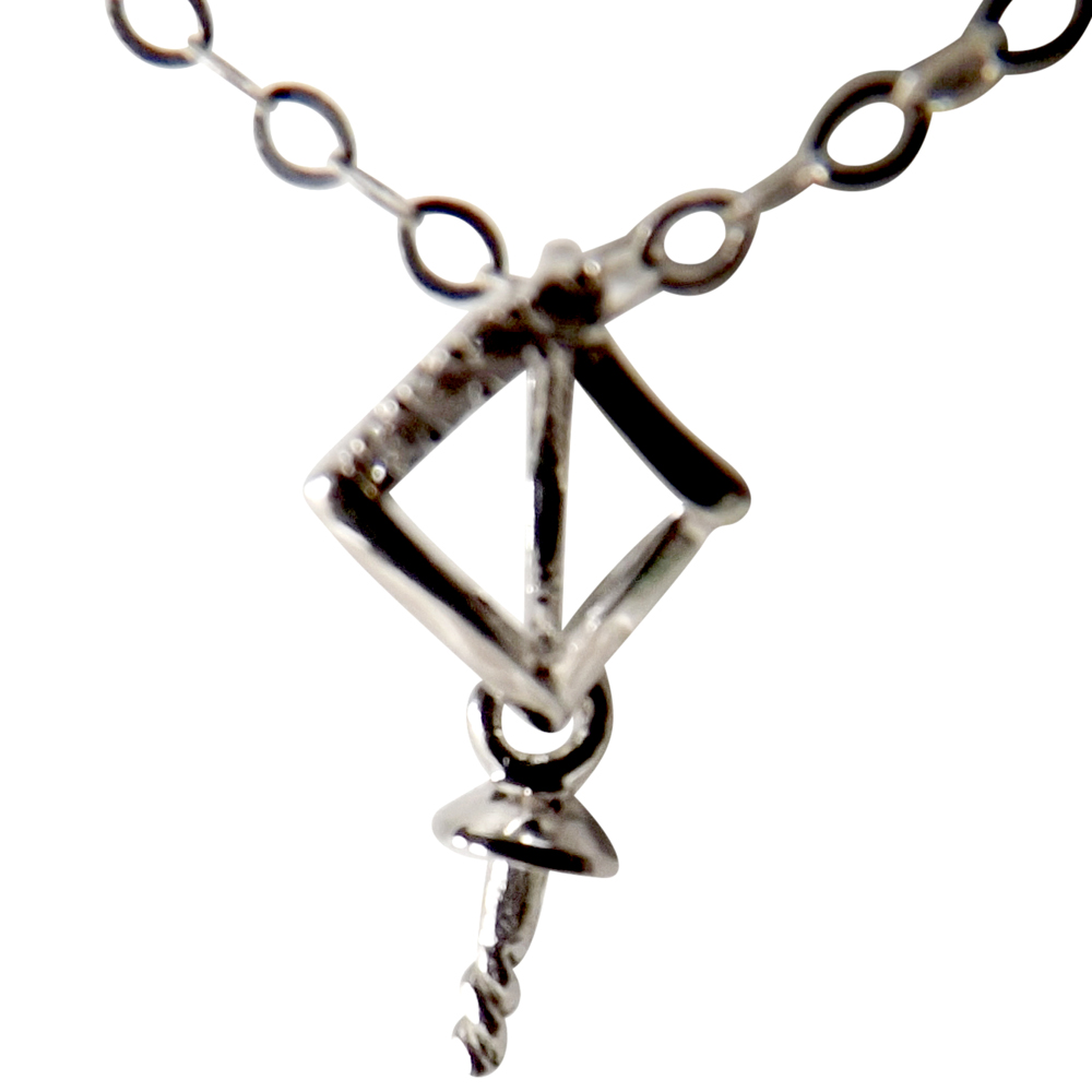 18k white gold pearl pendant setting