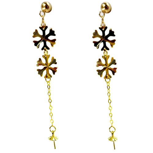 Dangle Pearl Earring Settings in 18K Gold