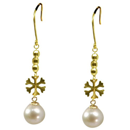18k yellow gold pearl earrings
