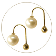 pearl earrings in solid gold
