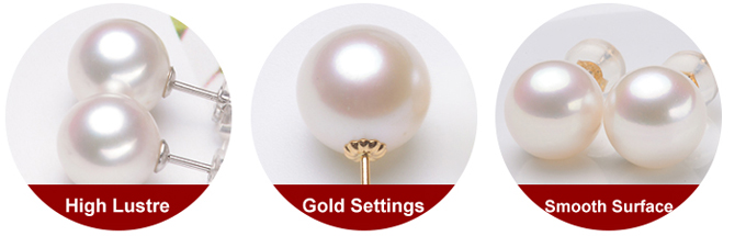 pearl earrings in solid gold pearl earrings in solid gold