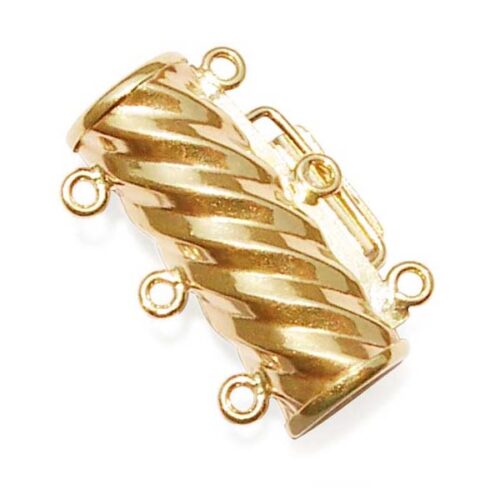14K Solid Gold Clasps for 3 Rows Pearl Necklace