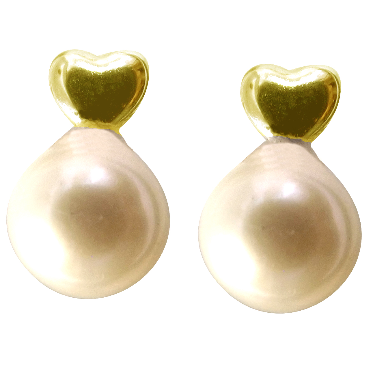 18k yellow gold pearl earrings