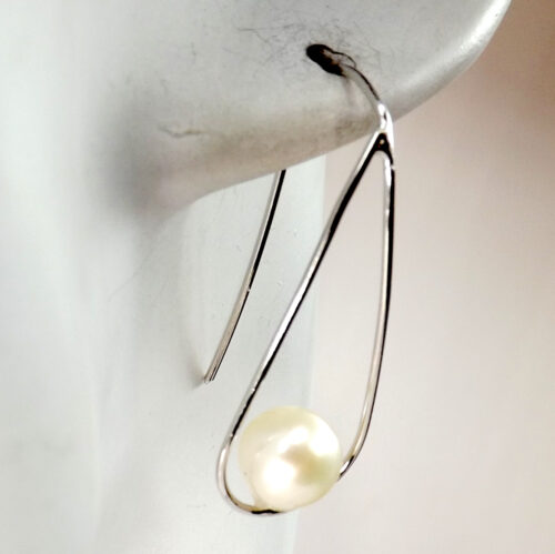 large 925 sterling silver pearl earrings