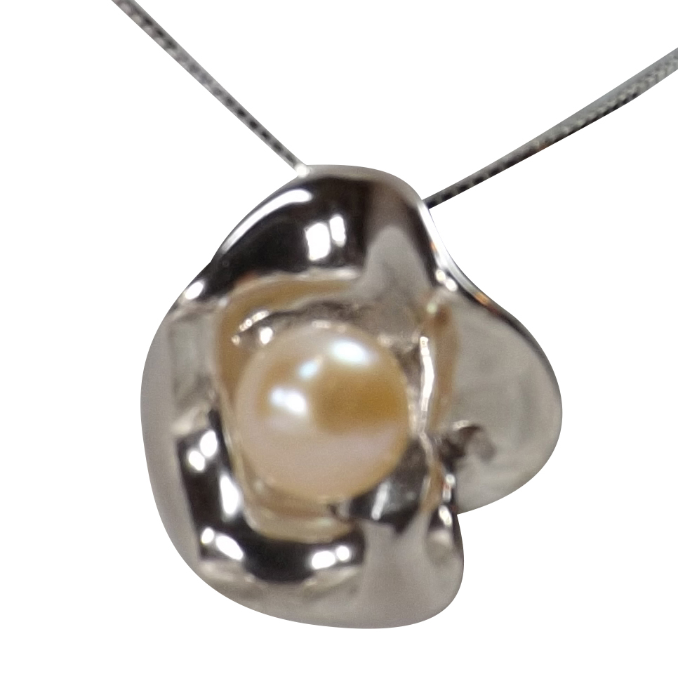 925 Sterling Silver Large Modern Flower Pendant