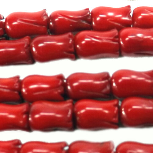 6x9mm Vase Shaped Red Coral Beads Strands