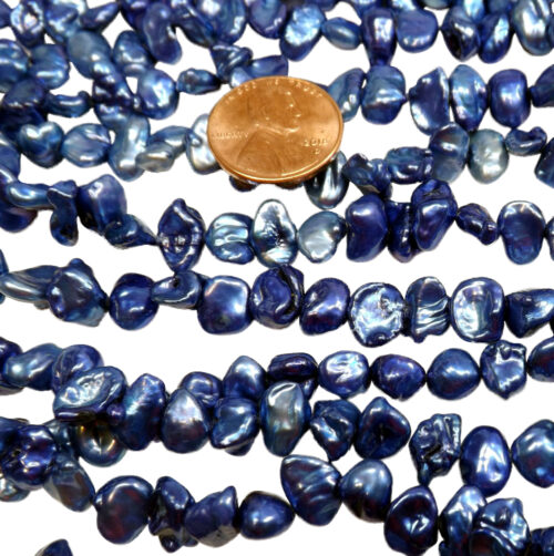 blue keshi pearls