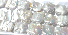 Square Shaped 25x30mm Large and Rare Keshi Pearls