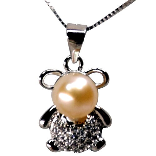 Cute Rabbit Pearl 925 Sterling Silver Necklace