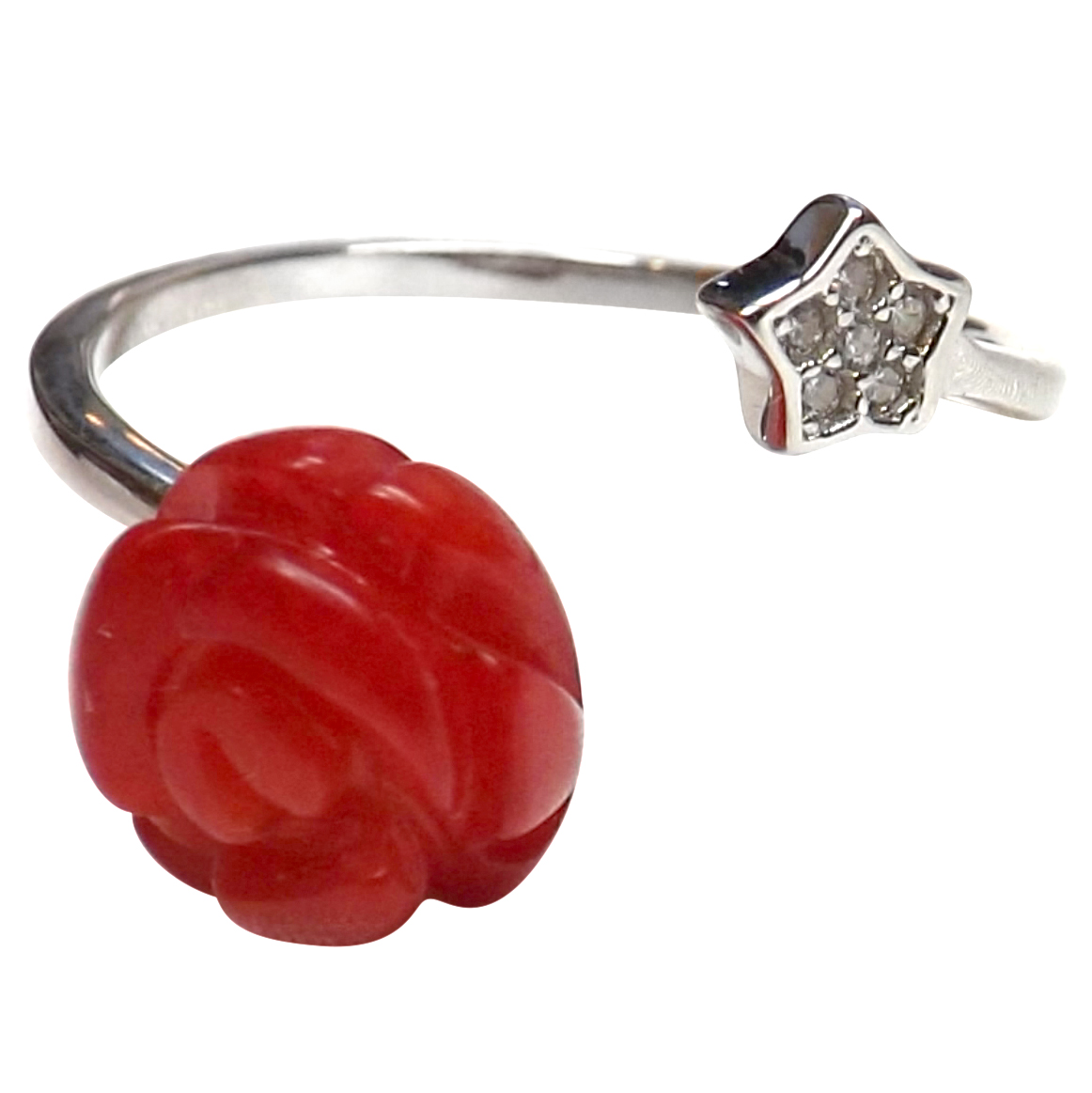 925 sterling silver coral ring