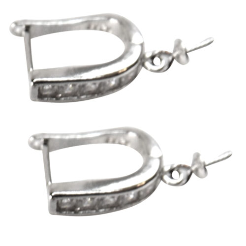 925 sterling silver pearl earrings Setting