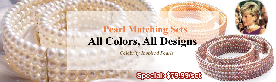 Celebrity Inspired Pearl Choker Set 600+ Real Pearls