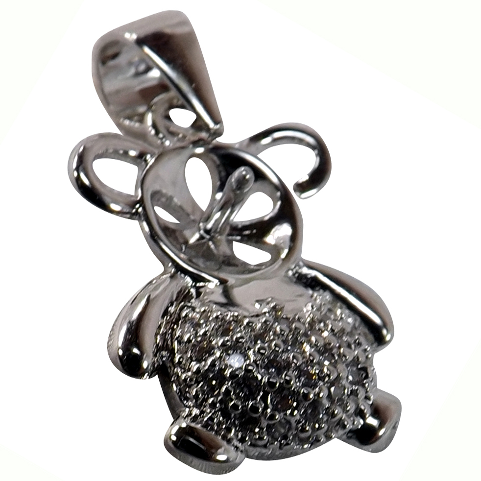 cute bear pearl pendant setting