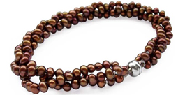 Triple Strands 3-4mm Pearl Bracelet Magnetic Clasp Triple Strands 3-4mm Pearl Bracelet Magnetic Clasp