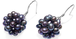 Semi-round Pearls Snow Ball Sterling Silver Earrings 4 Colors of Pearls Semi-round Pearls Snow Ball Sterling Silver Earrings 4 Colors of Pearls