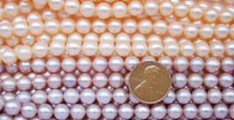 7-8mm Round Pearl Strand 4 Colors of Pearls