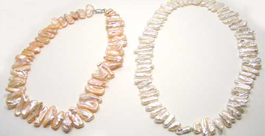 Biwa Pearl Necklace With Sterling Silver Clasp 17 inches Biwa Pearl Necklace With Sterling Silver Clasp 17 inches