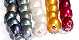 7-8mm AA+ Rice Shaped Pearl Strand with Larger Holes