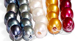 7-8mm AA+ Rice Shaped Pearl Strand with Larger Holes 7-8mm AA+ Rice Shaped Pearl Strand with Larger Holes