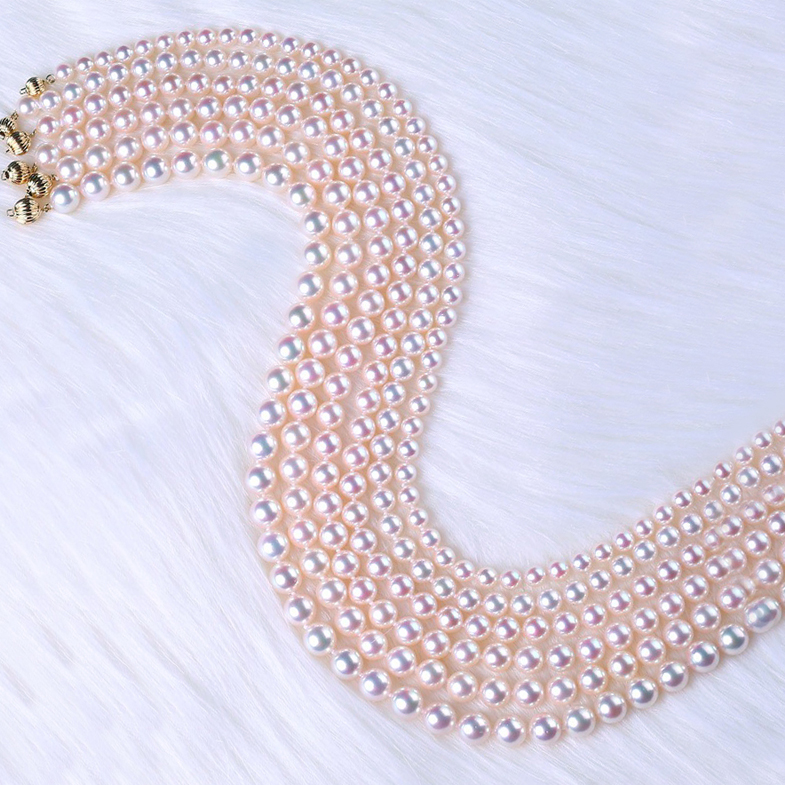 Japanese akoya pearl necklace 14k gold