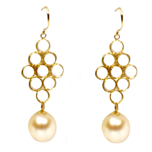 18KY good pearl earrings