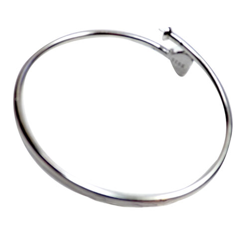 925 Sterling Silver Bangle Setting with Moonstone Heart