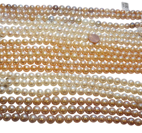 Huge Sized 11-13mm Round 4 colored Pearl Strands